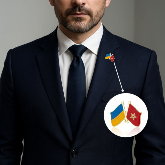 Значок BROCHE брошь бижутерия Флаги Украина-Марокко BRGV115406