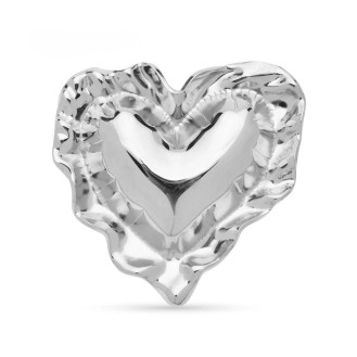 Брошь из стали BROCHE бижутерия Модерн Пламенное сердце серебристая BRBF115414