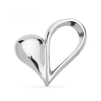 Брошь из стали BROCHE бижутерия Модерн Сердце Симпатия серебристая BRBF115419