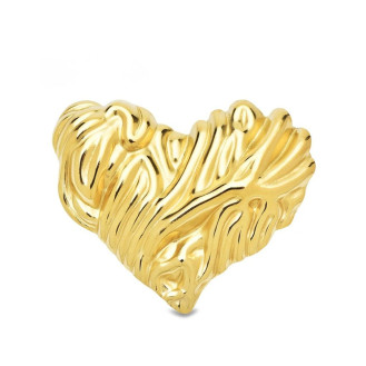 Брошь из стали BROCHE бижутерия Модерн Сердце Искренность золотистая BRBF115422