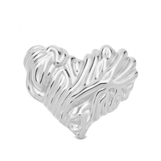 Брошь из стали BROCHE бижутерия Модерн Сердце Искренность серебристая BRBF115421