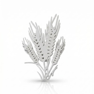 Брошь из стали BROCHE бижутерия Растения Колоски серебристая BRBF115431