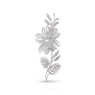 Брошь из стали BROCHE бижутерия Декоративный цветок серебристая BRBF115435