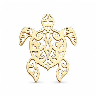 Брошь из стали BROCHE бижутерия Море Черепаха золотистая BRSF115438