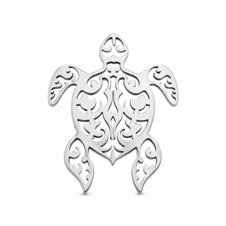 Брошь из стали BROCHE бижутерия Море Черепаха серебристая BRSF115437