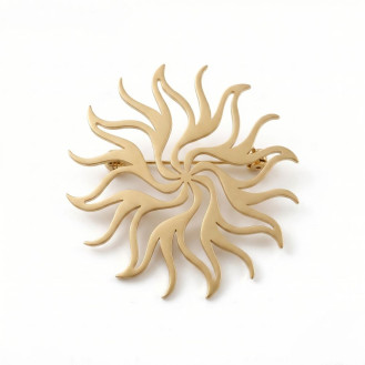 Брошь из стали BROCHE бижутерия Космос Солнце золотистая BRSF115441