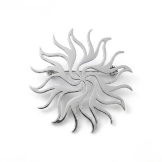 Брошь из стали BROCHE бижутерия Космос Солнце серебристая BRSF115440