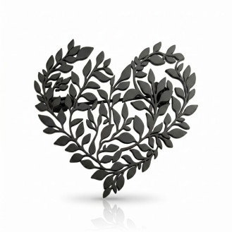 Брошь из стали BROCHE бижутерия Романтика Сердце чёрная BRSF115445