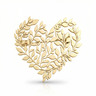 Брошь из стали BROCHE бижутерия Романтика Сердце золотистая BRSF115443