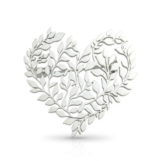 Брошь из стали BROCHE бижутерия Романтика Сердце серебристая BRSF115444