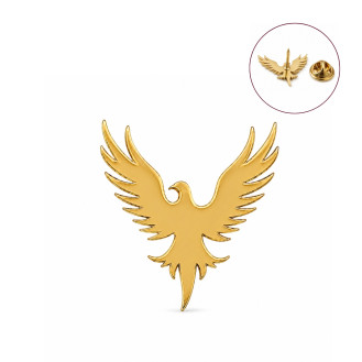 Значок из стали BROCHE брошь бижутерия Птицы Феникс золотистый BRGV115446