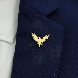 Значок из стали BROCHE брошь бижутерия Птицы Феникс золотистый BRGV115446