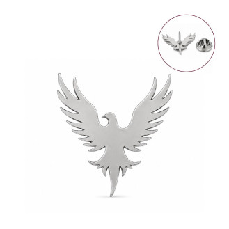 Значок из стали BROCHE брошь бижутерия Птицы Феникс серебристый BRGV115447
