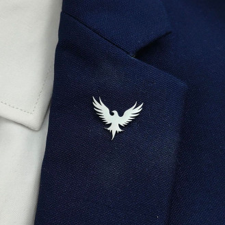 Значок из стали BROCHE брошь бижутерия Птицы Феникс серебристый BRGV115447
