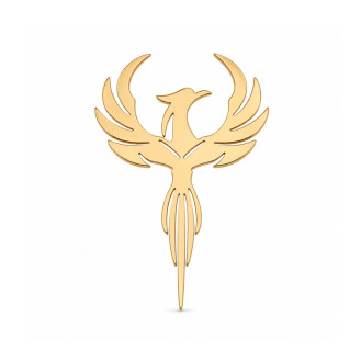 Брошь из стали BROCHE бижутерия Птицы Феникс золотистая BRSF115449