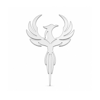 Брошь из стали BROCHE бижутерия Птицы Феникс серебристая BRSF115450