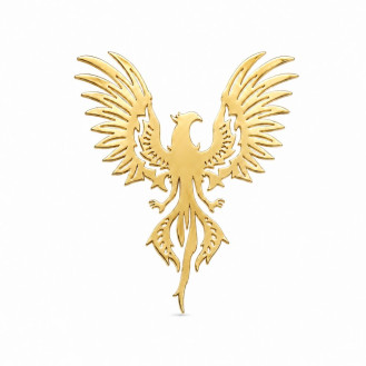 Брошь из стали BROCHE бижутерия Птицы Феникс золотистая BRSF115452