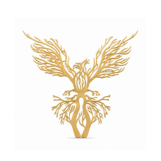 Брошь из стали BROCHE бижутерия Птицы Феникс золотистая BRSF115456
