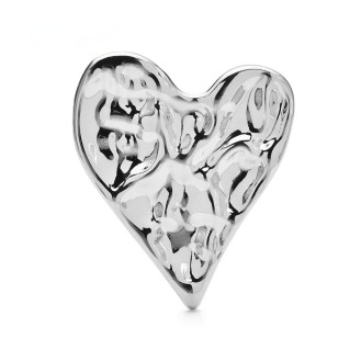 Брошь BROCHE Модерн Сердце из стали серебристая BRBF115506