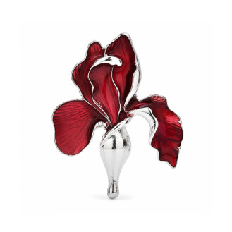 Брошь BROCHE Цветок Ирис красный BRBF115531
