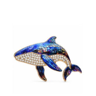 Брошь BROCHE Море Кит с кристаллами синий BRBF115539