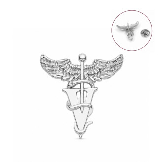 Значок-пин BROCHE брошь Медицина Ветеринария серебристый BRGV115564