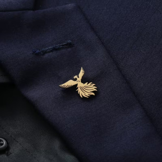 Значок-пин BROCHE брошь Птицы Феникс из стали золотистый BRGV115631