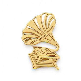 Брошь BROCHE Музыка Граммофон из стали золотистая BRBF115634