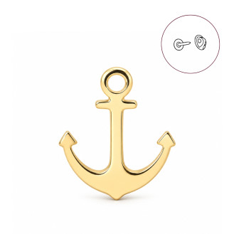 Значок-пин BROCHE брошь Море Якорь мини из стали золотистый BRGV115648