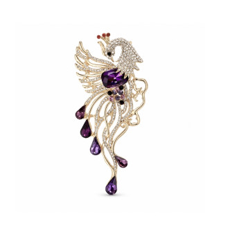 Брошь BROCHE Птицы Феникс фиолетовая BRBF115657