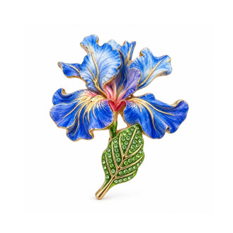 Брошь BROCHE Цветок Ирис синий BRBF115664