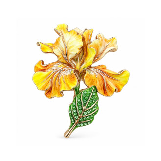 Брошь BROCHE Цветок Ирис жёлтый BRBF115663