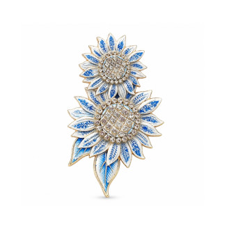 Брошь BROCHE Цветы Подсолнухи синяя BRBF115675