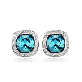 Женские серьги VELI бижутерия с голубыми кристаллами Сан-Джорджо-Маджоре 518110