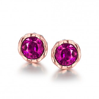Женские серьги-гвоздики VELI бижутерия с кристаллами Nina розовые 168022