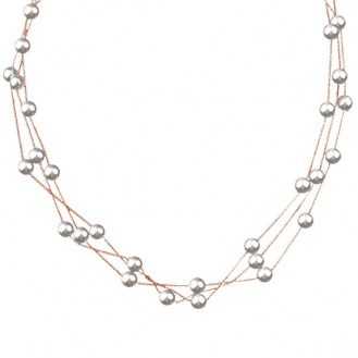 Ожерелье VELI бижутерия с искусственным белым жемчугом Фрейя 960451