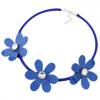 Ожерелье LINA бижутерия Цветы Анемон P002997 синее