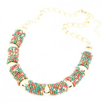 Ожерелье LINA бижутерия из бисера Айдан P001596 разноцветное