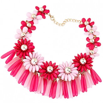 Ожерелье с цветами Алгома P001749 розовое