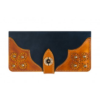 Кожаный кошелёк Gato Negro Retro GN237 Blue Orange