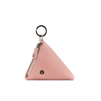 Женская монетница на молнии BlankNote 2.0 Пирамида Барби натуральная кожа flotar розовая BN-CW-2-barbi