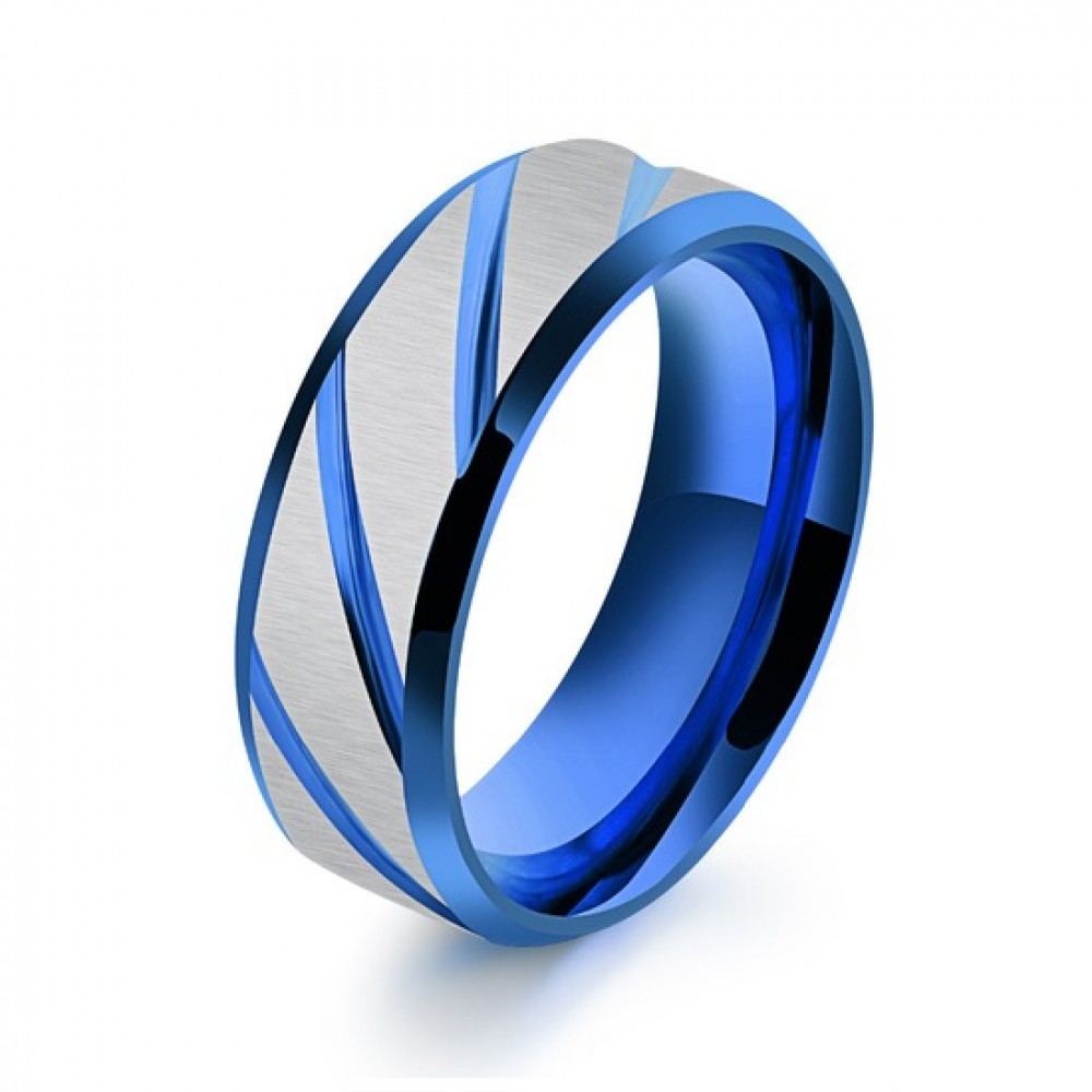 Мужское кольцо VELI бижутерия из нержавеющей медицинской стали Форсаж 152516 синее