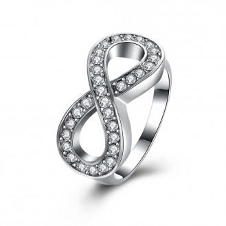 Женское кольцо VELI бижутерия с белыми кристаллами Романтичная бесконечность 179225