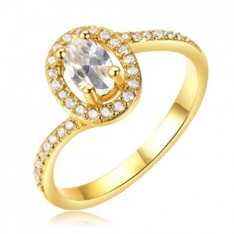 Женское кольцо VELI бижутерия с белым камнем Моя весна 161078