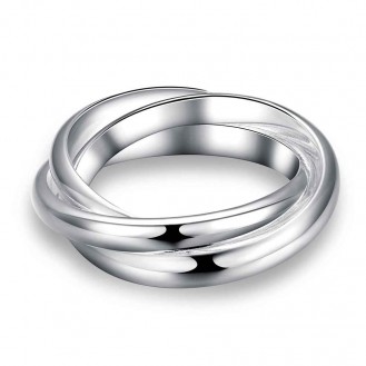 Женское тройное кольцо VELI бижутерия без вставок Гофре 155346