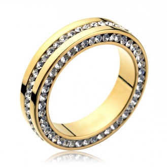 Женское кольцо VELI бижутерия с белыми кристаллами Тасо 700335
