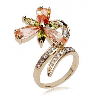 Женское кольцо VELI бижутерия с кристаллами Swarovski Изысканная нежность 150824