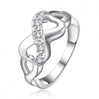 Женское кольцо VELI бижутерия с белыми фианитами Бесконечность Loving Hearts 154901
