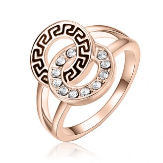 Женское кольцо VELI бижутерия с белыми кристаллами Меандр Вечность 848403