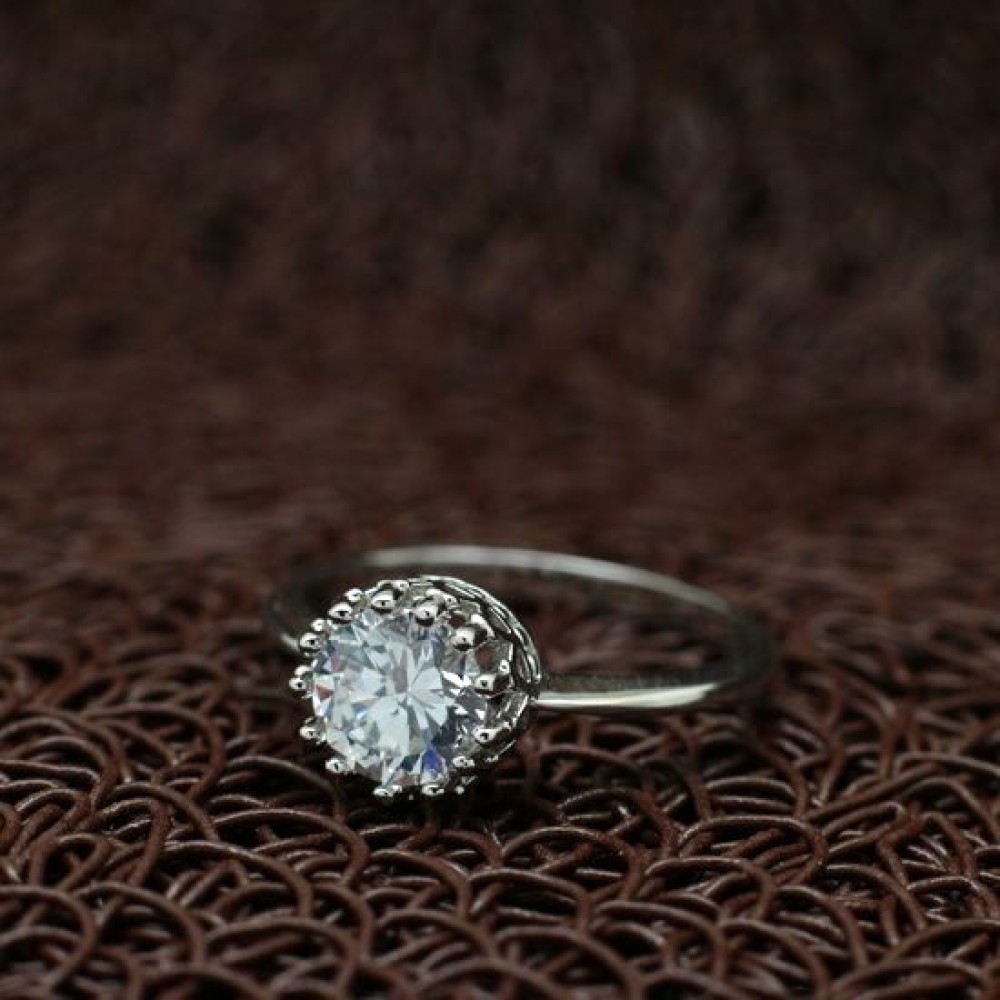 Фото 2Женское кольцо VELI бижутерия с белым кристаллом Сокровище морей 171600
